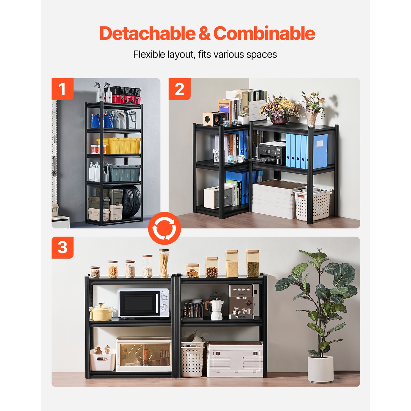 Storage Shelves 16" D X 32" W X 72" H 5-tier Garage Storage Shelving_maomaolike.com